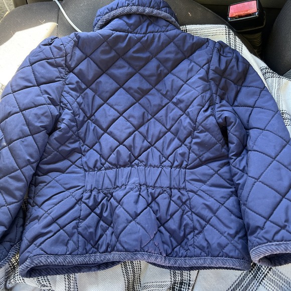 Ralph Lauren Girl Barn Jacket, Size 2/2T, Navy Blue, Quilted & Corduroy GUC - Picture 5 of 8